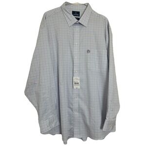 Stafford‎ Sweat Repel Dress Shirt Multi Plaid Regular Fit  XXL 18-18.5 34/35 NWT